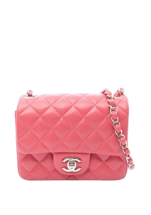 CHANEL Pre-Owned 2019 Mini Square Classic Lambskin Single Flap crossbody bag - Pink