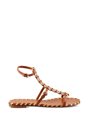 Gianvito Rossi whipstitch-trim ankle-strap sandals - Brown