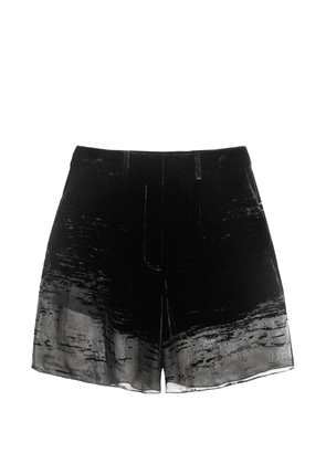 Grace Ling Glitch semi-sheer shorts - Black
