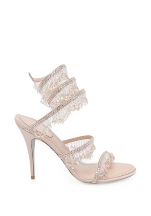 René Caovilla crystal-embellished Jahanara sandals - Neutrals