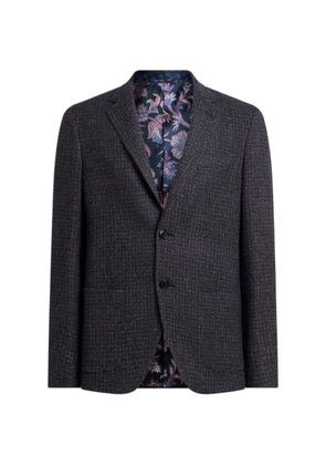 ETRO single-breasted wool-blend bouclé jacket - Blue