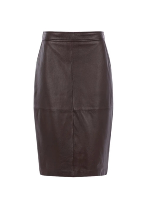 Max Mara Hammered leather pencil skirt - Brown
