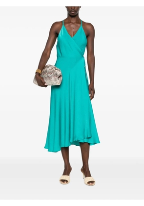 MOUTAKI wraparound midi dress - Blue