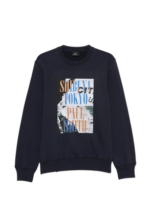 PS Paul Smith print-detail long-sleeve sweatshirt - Blue