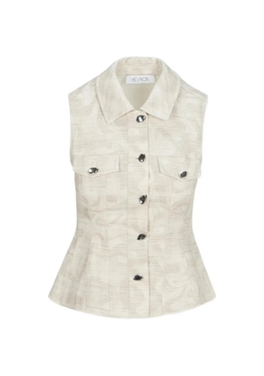 HEVRON Skylar camo-print peplum top - Neutrals