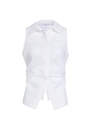 Tanya Taylor Hannah ruched sleeveless top - White