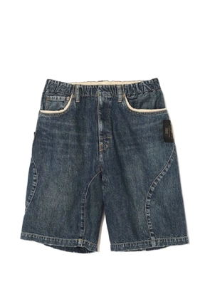 Undercover panelled denim shorts - Blue