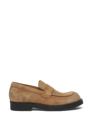 MM6 Maison Margiela Biker washed-suede loafers - Neutrals