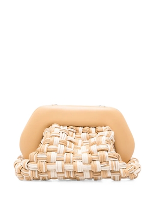 Themoirè medium Bios woven clutch bag - Neutrals