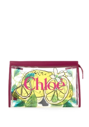 Chloé Soleil lemon-print clutch bag - White
