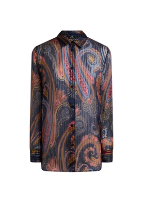 ETRO silk shirt with Paisley motif - Blue