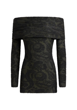 ETRO sweater in chenille jacquard with Paisley foliage motif - Green