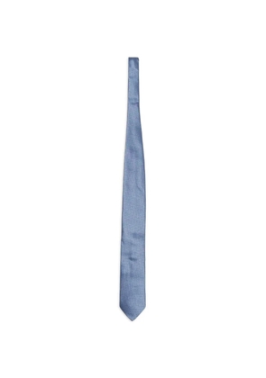 Zegna jacquard-check silk tie - Blue