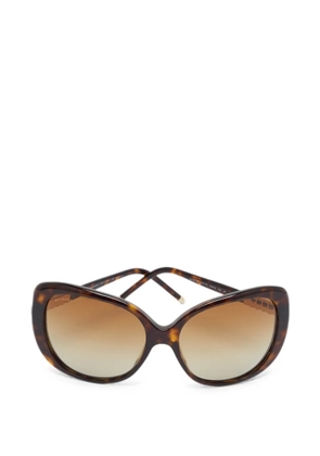Bvlgari Pre-Owned Crystal oversized sunglasses - Brown