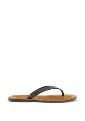 The Row Beach leather sandals - Brown