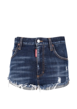 DSQUARED2 distressed frayed-hem shorts - Blue