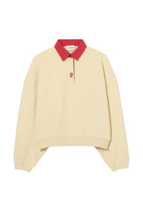Claudie Pierlot logo-embroidered long-sleeve polo top - Neutrals