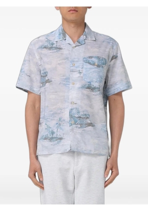 Eleventy graphic-print short-sleeve shirt - Blue