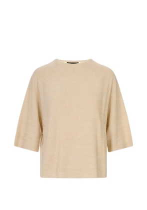 Fabiana Filippi fine-knit raglan-sleeve T-shirt - Neutrals