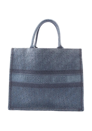 Christian Dior Pre-Owned 2010-2026 Large Oblique Denim Book tote bag - Blue