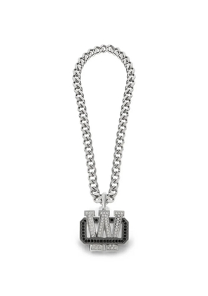 Off-White Bling Strass curb chain necklace - Silver