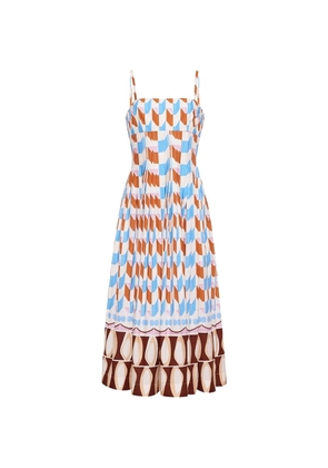 Cara Cara Sea Island geometric-print midi dress - Neutrals