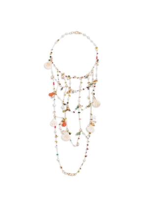 Bimba y Lola bead-embellished shell-charm body chain - Gold