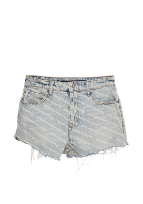 Alexander Wang Bite logo-print denim shorts - Blue