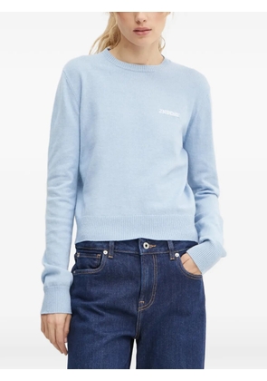 2nd Day logo-embroidered crew-neck sweater - Blue