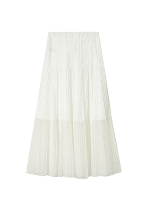 b+ab mid tiered pleated skirt - White