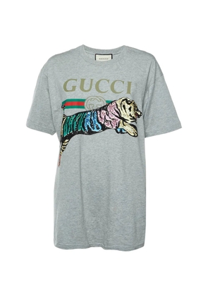 Gucci Pre-Owned logo-print embellished Tiger T-shirt - Grey
