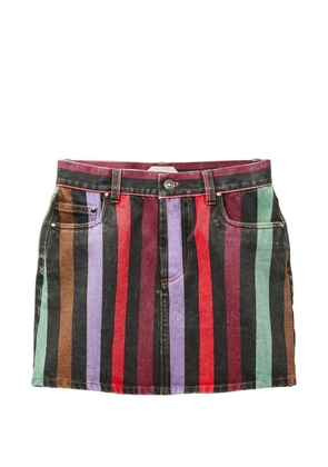Versace striped denim mini skirt - Black