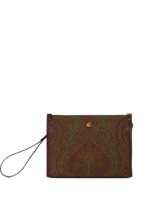 ETRO medium Paisley jacquard pouch - Green