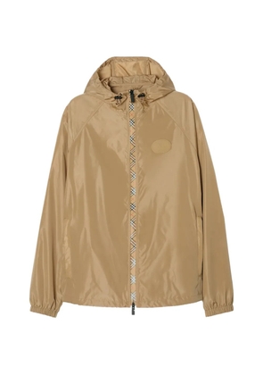 Burberry Checker-tape nylon hooded jacket - Neutrals