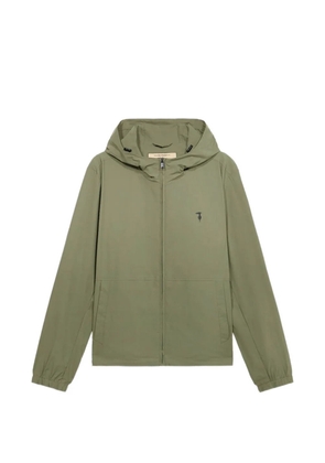 Trussardi logo-print drawstring-hood jacket - Green