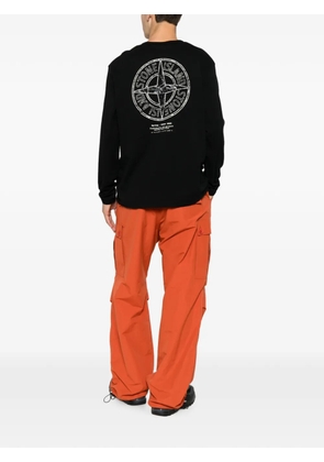 Stone Island logo-print long-sleeve T-shirt - Black