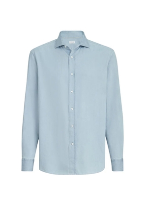 Brunello Cucinelli lightweight denim shirt with spread collar - Blue