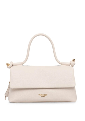 TWINSET logo-plaque knotted-handle shoulder bag - Neutrals