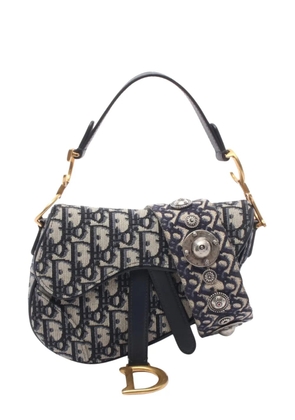 Christian Dior Pre-Owned 2010-2026 Mini Oblique Canvas Saddle Bag satchel - Blue