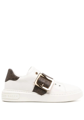 Bally monogram-pattern buckled sneakers - White