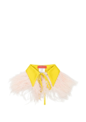 La DoubleJ La Scala feather-trim shirt collar - Yellow