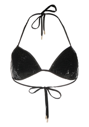 TOM FORD crocodile-effect leather bralette top - Black