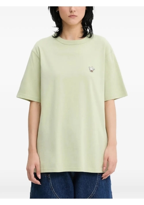 CAFÉ KITSUNÉ logo-patch T-shirt - Green