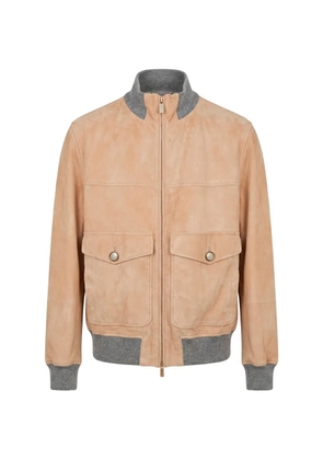 Brunello Cucinelli zip-fastening suede jacket - Neutrals