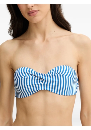 TWINSET striped-print bandeau bikini top - Blue