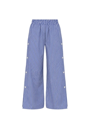 Arlo Mott Baxter side-buttons striped trousers - Blue