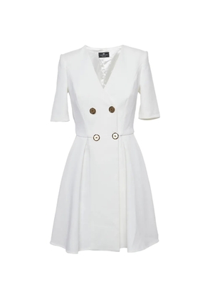 Elisabetta Franchi double-breasted pleated mini dress - White