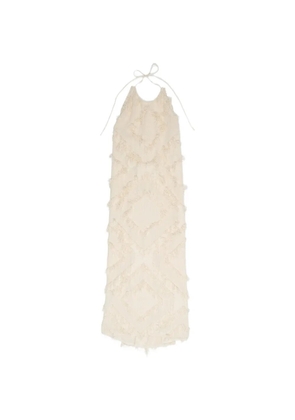 Bimba y Lola fringed halterneck maxi dress - Neutrals