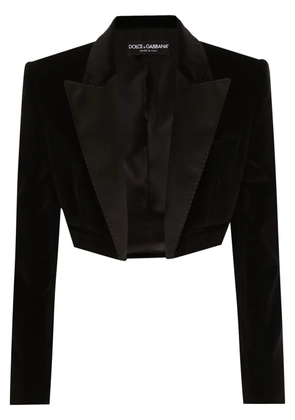 Dolce & Gabbana velvet cropped blazer - Black