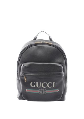 Gucci Pre-Owned 2016-2026 Leather Logo backpack - Black